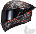 Modular Motorcycle Helmet Dual Visor Flip Up Full Face Helmet - Matte