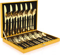 Gold Silverware Set 30-Piece Gold Forged Stainless Steel Flatware Set