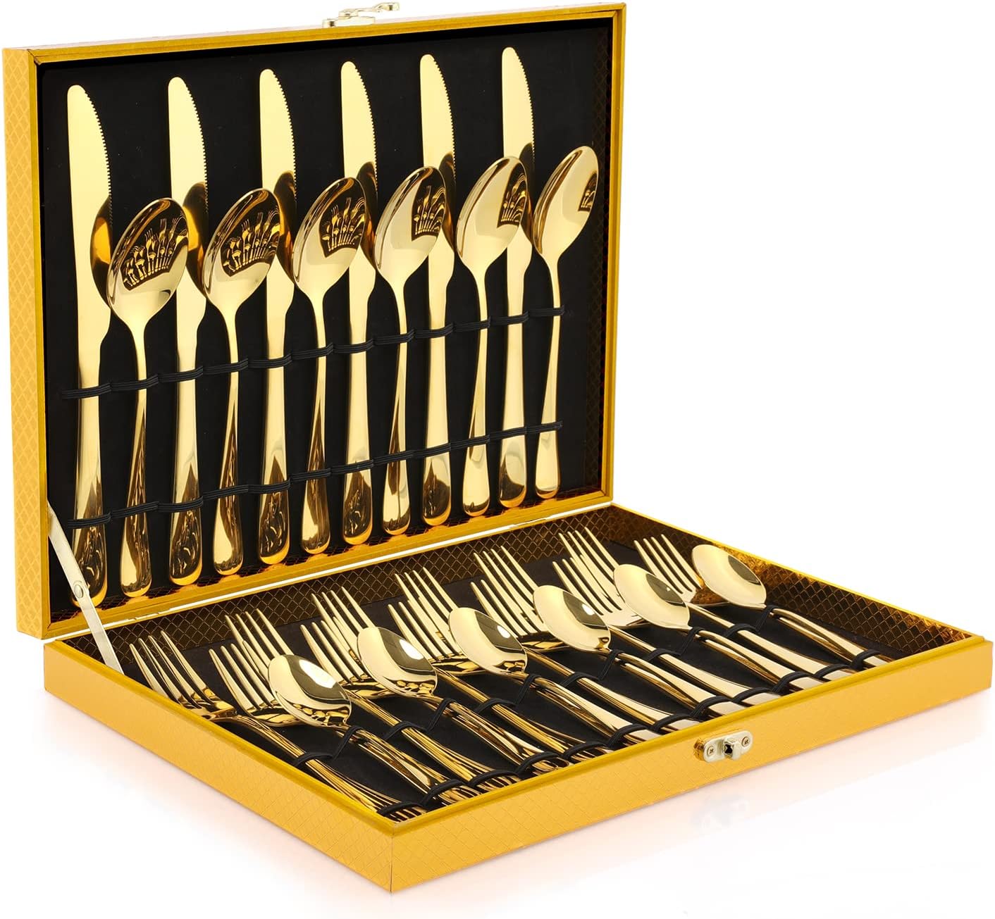 Gold Silverware Set - 30-Piece Forged Stainless Steel Flatware