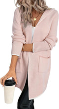Sidefeel Long Sleeve Contrast Hooded Cardigan - Cozy Oversized Fall