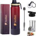 Lexlion Tea Infuser Water Bottle 22 Oz - Triple Wall Insulated