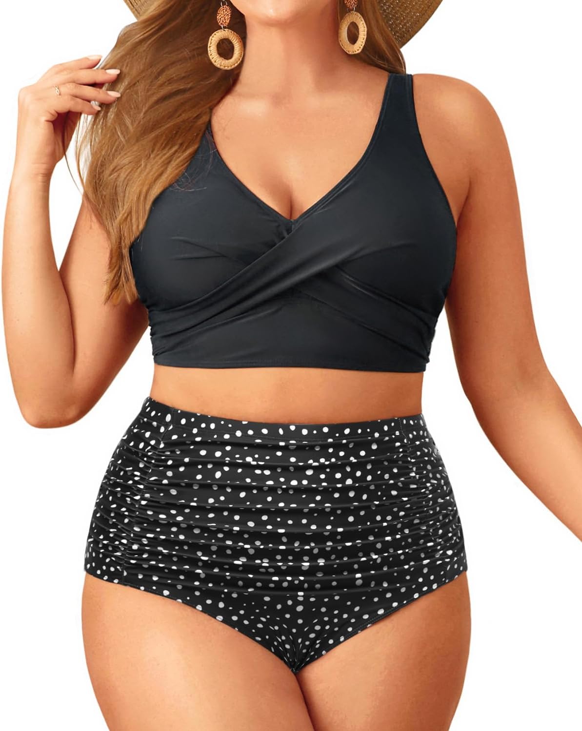 Aqua Eve Plus Size Two Piece Swimsuit for Tummy Control