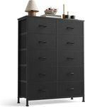 10 Drawer Fabric Dresser Storage Tower - Tall Chest Organizer