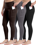 Fleece Lined Leggings Women with Pockets - Winter Warm Thick Tights