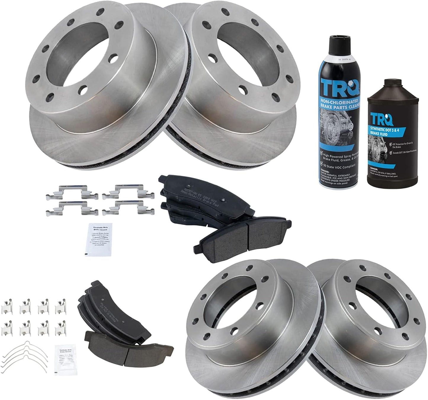 TRQ Brake Pad & Rotor Kit for 2000-2005 Ford Excursion Vehicles