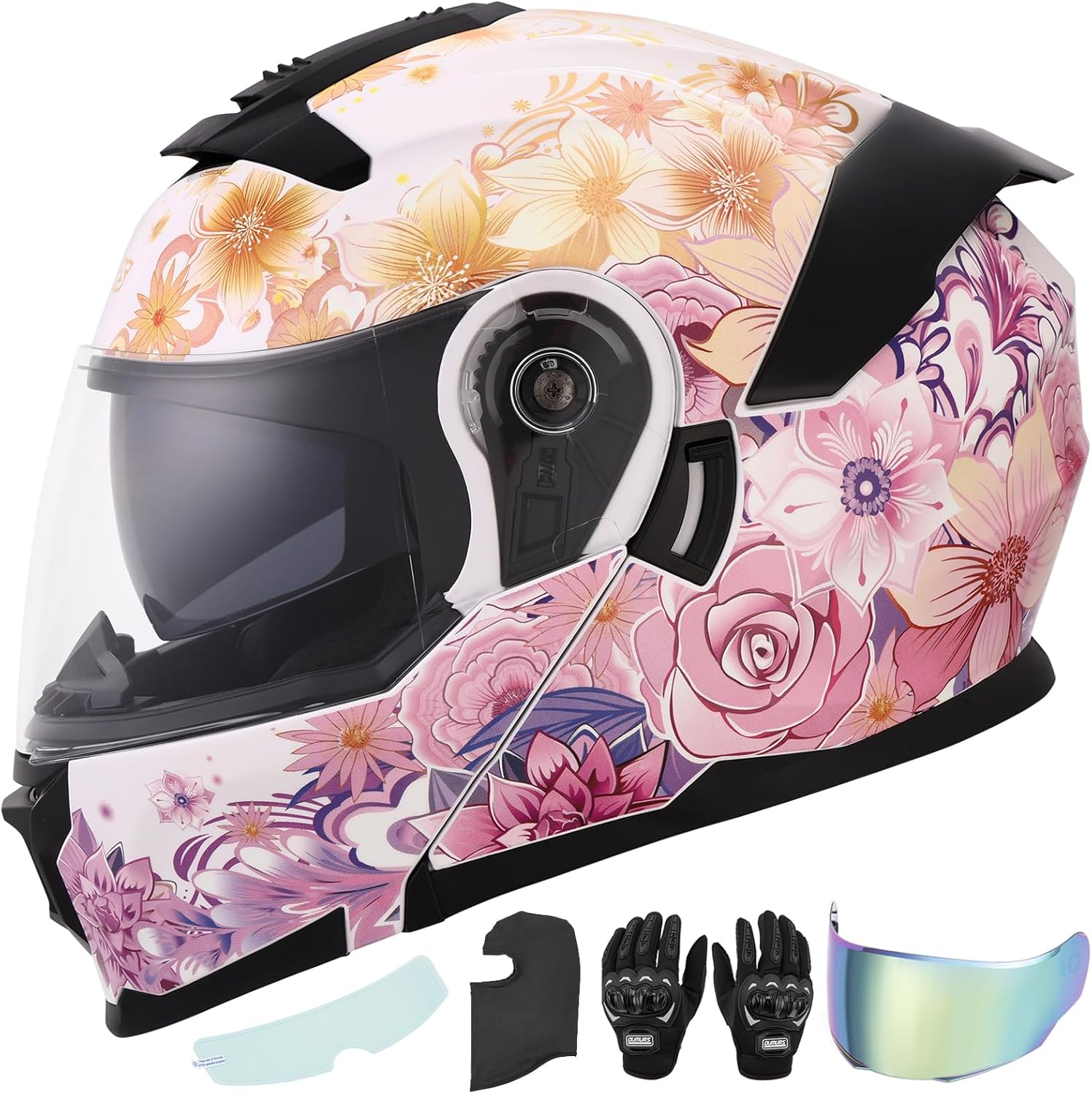 Modular Motorcycle Helmets Full Face Flip Up for Unisex Adults