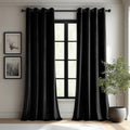 Black Velvet Curtains 96 in Long Blackout Drapes - Heavy Room
