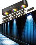 Solar Outdoor Fence Lights 8 Pack - Bright RGB Syncable Fence Lighting