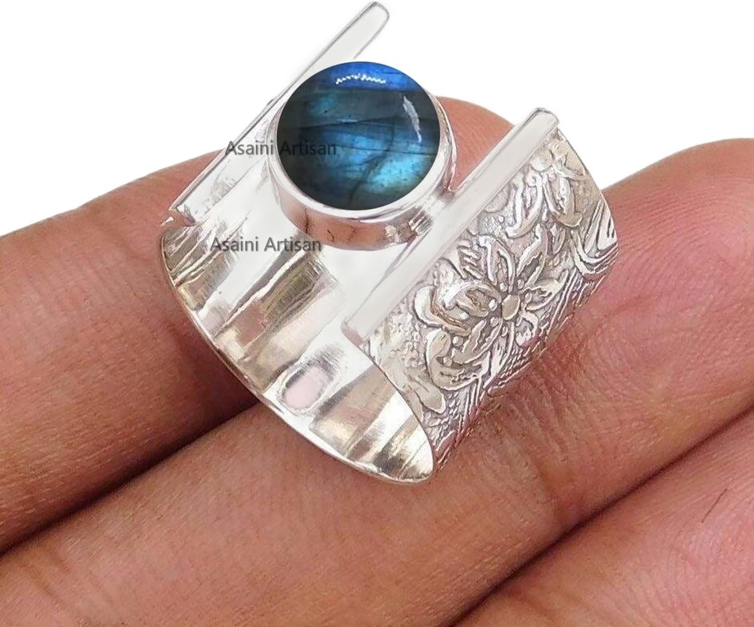 7MM Round Gemstone Sterling Silver Gift Ring for Women
