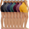 TNNZEET 7 Pack Biker Shorts for Women - High Waisted Tummy Control