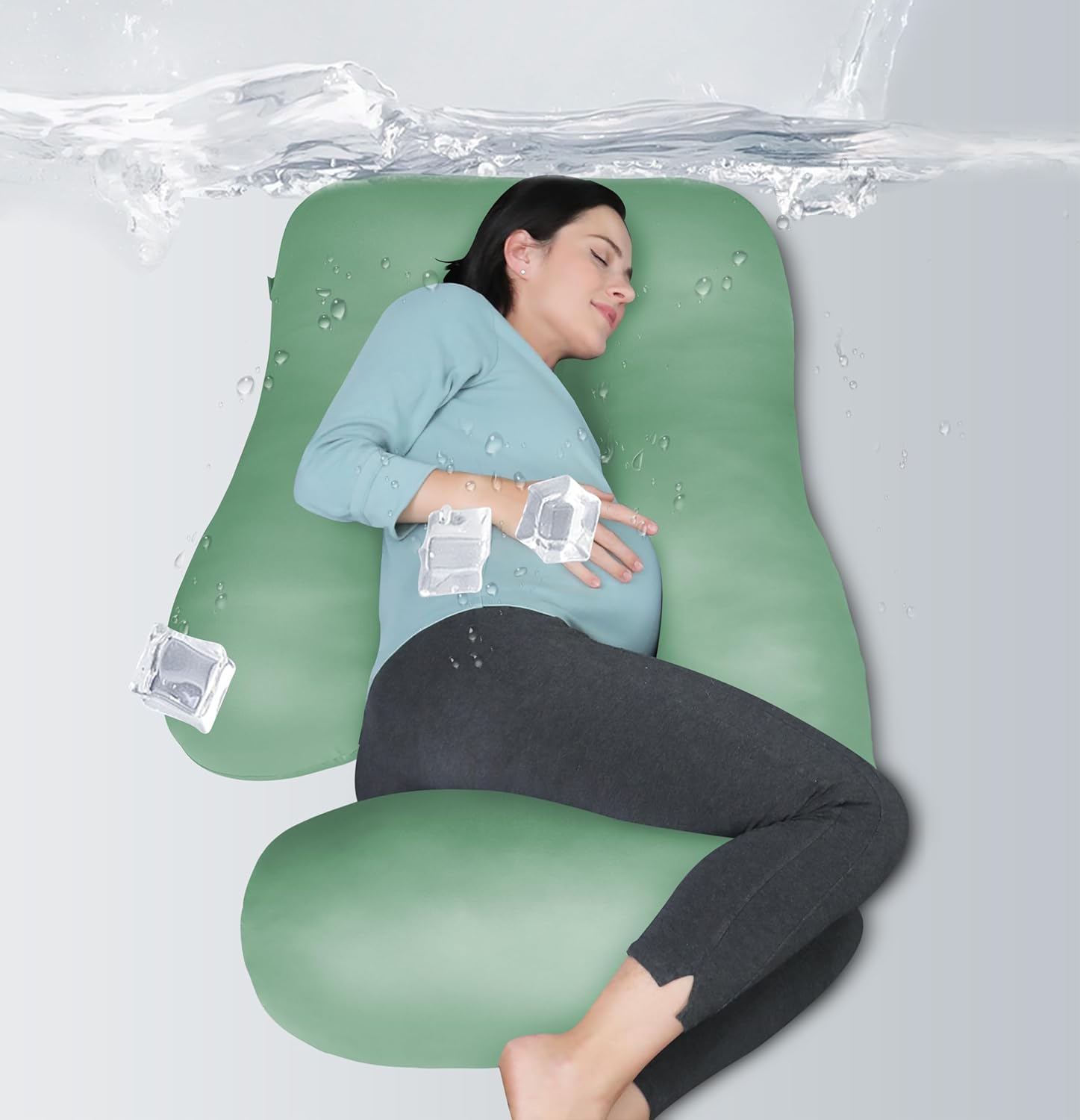 MOON PARK Pregnancy Pillow - U Shaped Full Body Support 57 in