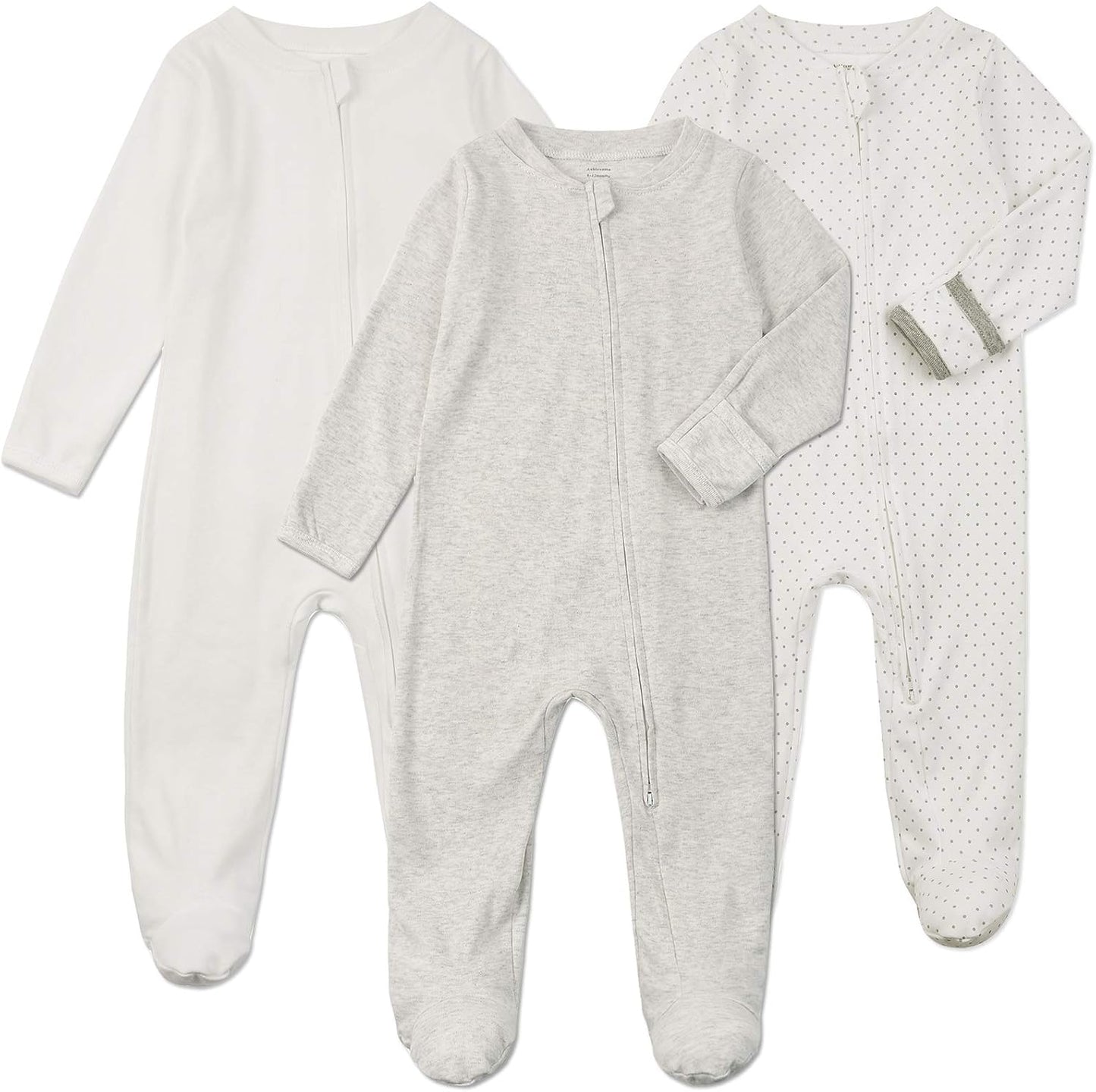Aablexema Baby Footie Pajamas with Mittens for Cozy Comfort
