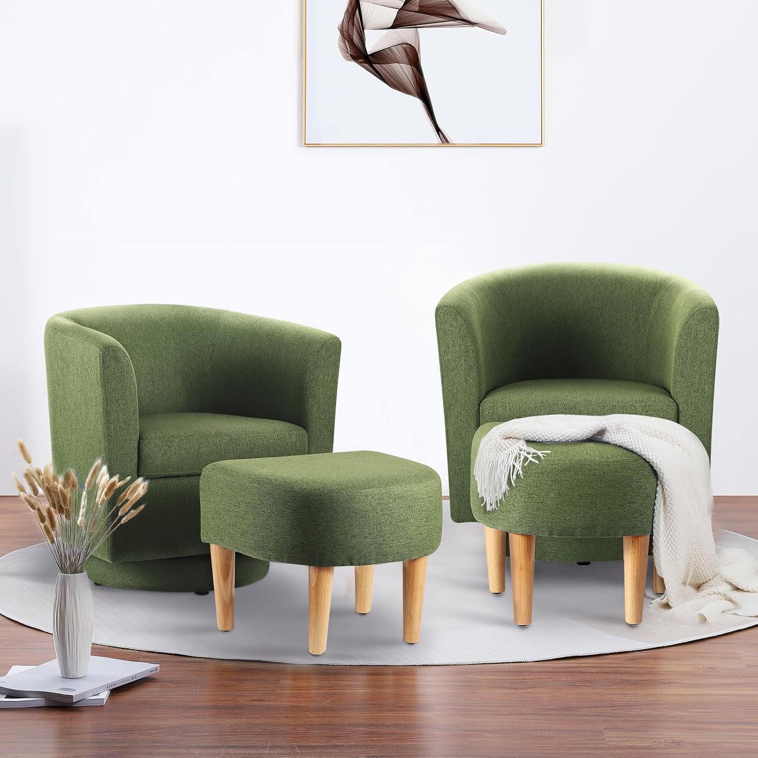 DAZONE Mid Century Swivel Chair Set - Comfy & Stylish!