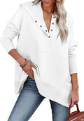 VNK Womens Casual Hoodie Pullover Sweatshirt - Oversized V Neck