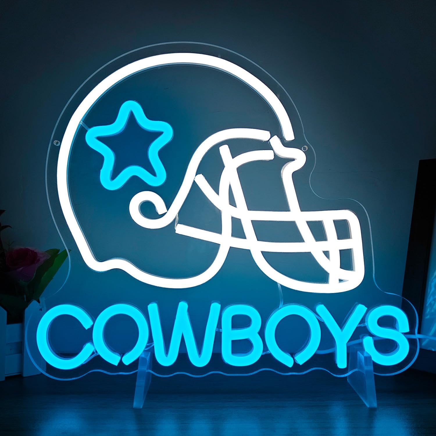 Cowboy Football Neon Sign for Cool Wall Decor and Gifts
