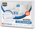 Utopia Bedding Waterproof Pillow Protectors Zippered 40 Pack
