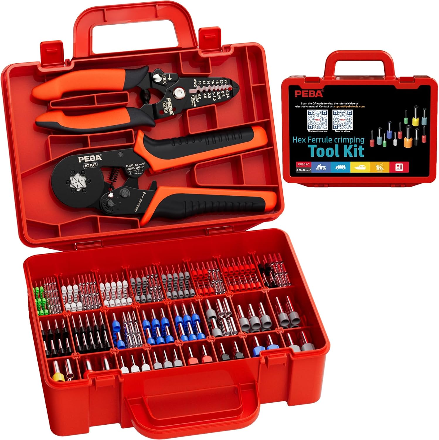 PEBA Ferrule Crimping Tool Kit for Reliable Electrical Wiring