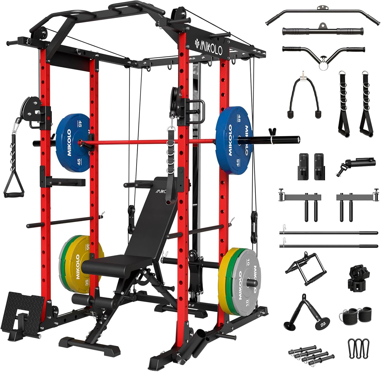 Mikolo 1500LBS Power Cage with Cable Crossover