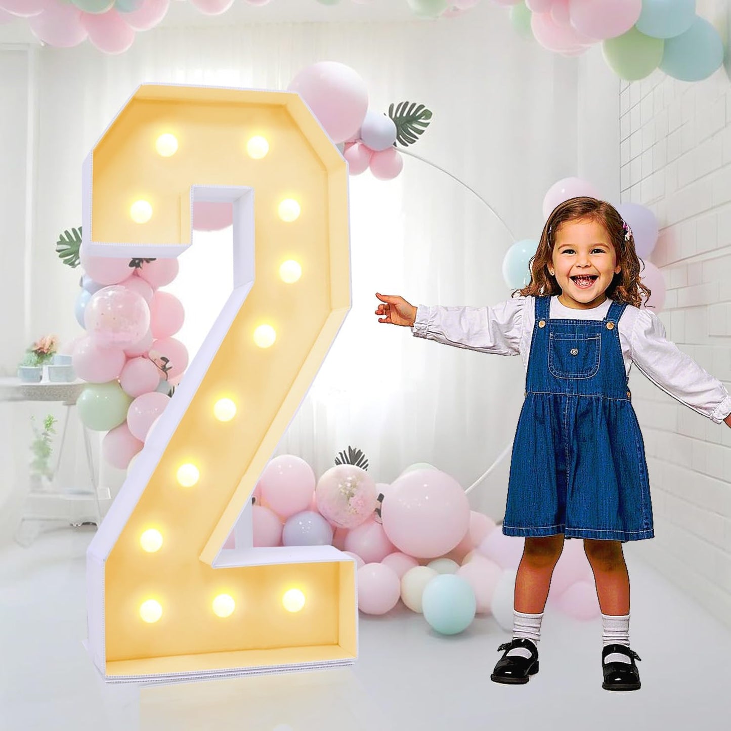 4FT Plastic Marquee Numbers 2 - Light Up Your Celebrations