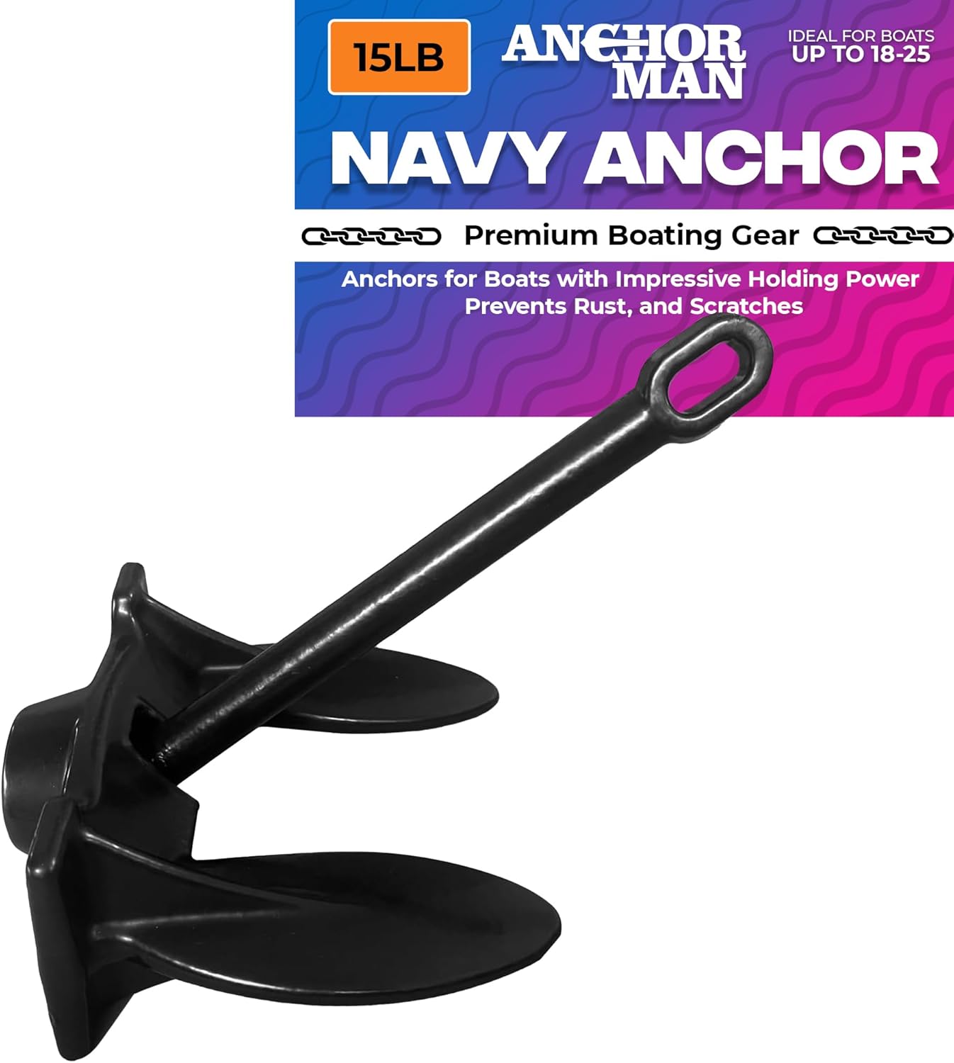 Anchor-Man Navy Anchor for Boats - Reliable Holding Power