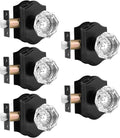 Clear Crystal Door Knobs 5 Pack - Diamond Glass Passage Knobs