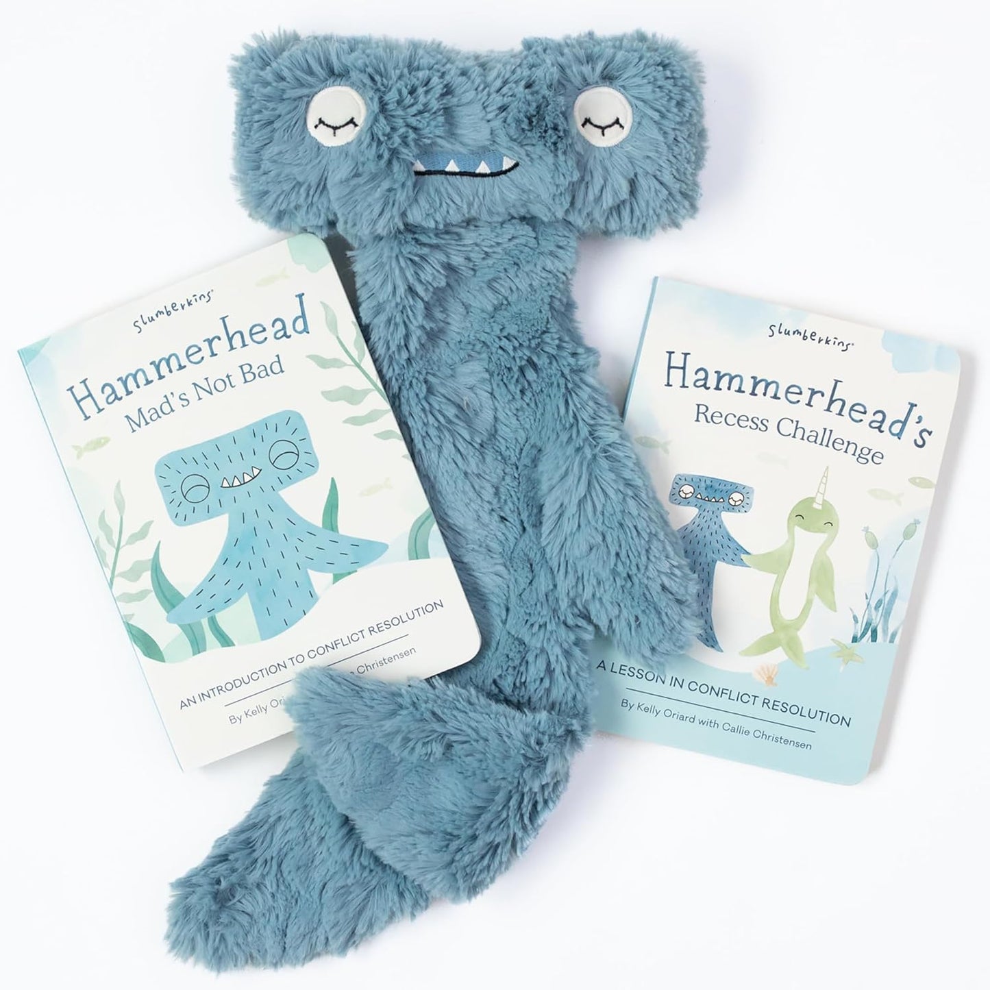 Slumberkins Hammerhead Snuggler & Board Books Set for Kids