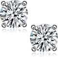 Moissanite Stud Earrings with D Color VVS1 Clarity in 18K Gold
