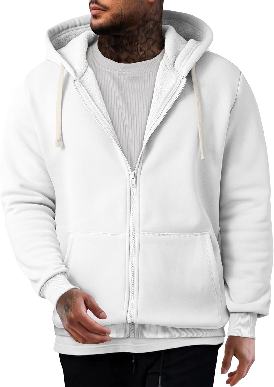 JMIERR Mens Full Zip Hooded Fleece Sweatshirts for Casual Wear