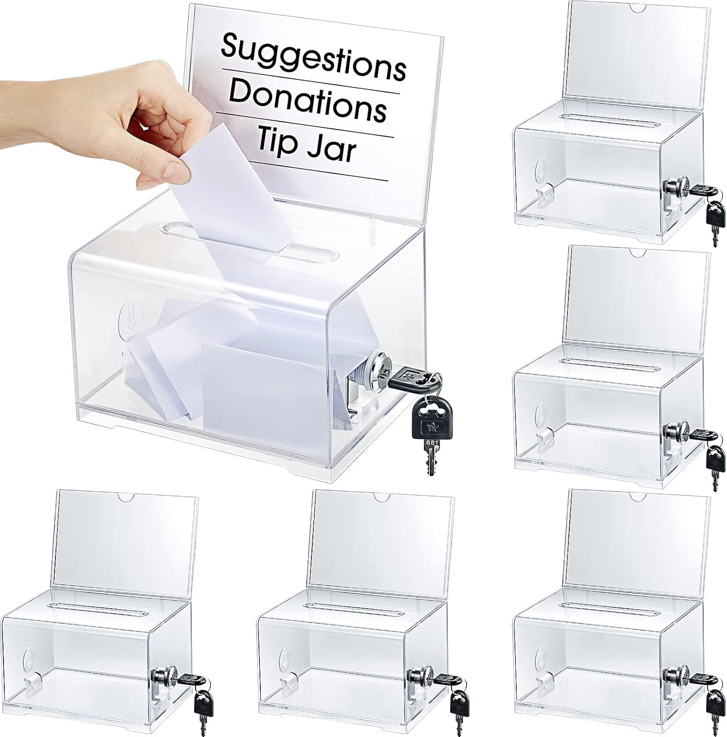 Acrylic Donation Box Set for Fundraising and Voting Needs