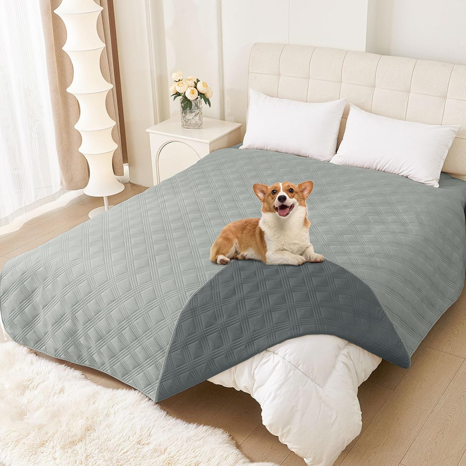Waterproof Dog Blanket for Sofa, Reversible Pet Bed Cover