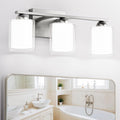 Quntis 3 Light Brushed Nickel Bathroom Light Fixture - Stepless