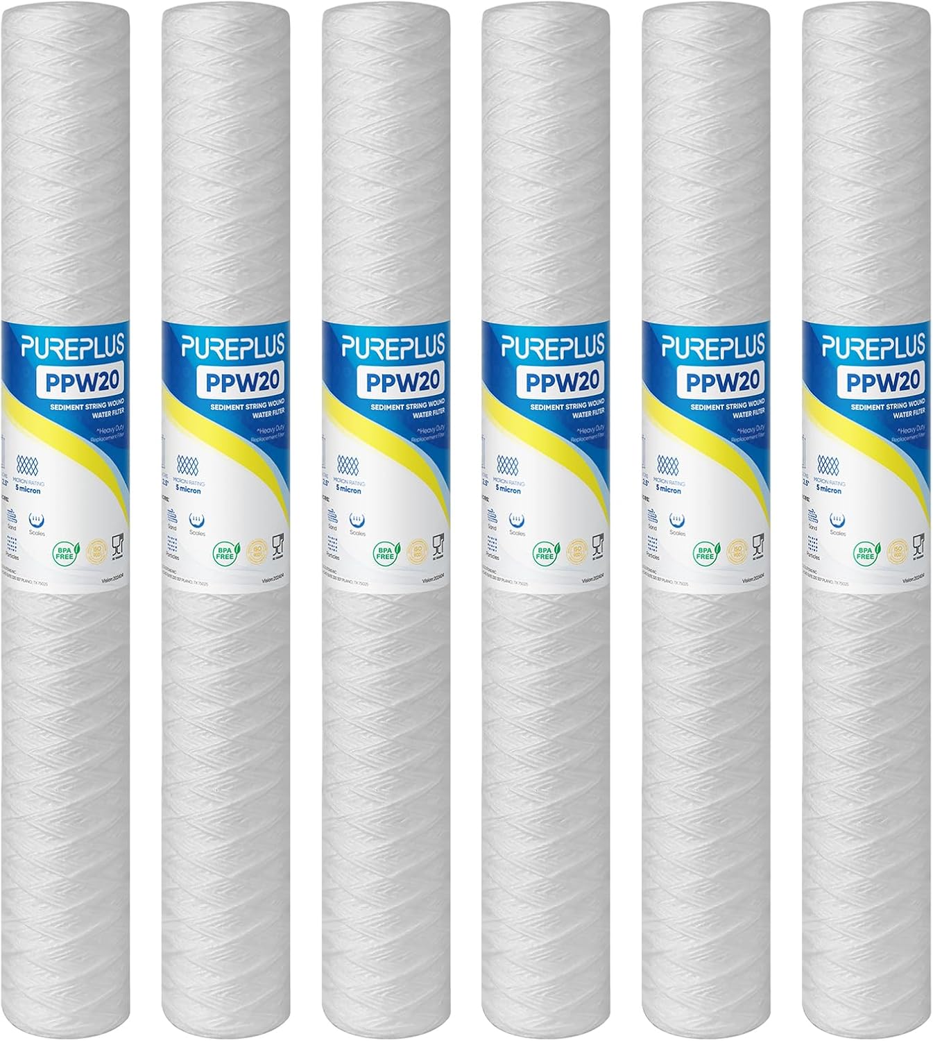 PUREPLUS 5 Micron 2.5in x 20in Whole House Sediment Filter