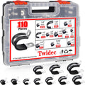 Twidec 110PCS Stainless Steel Rubber Cushion Cable Clamps - Durable