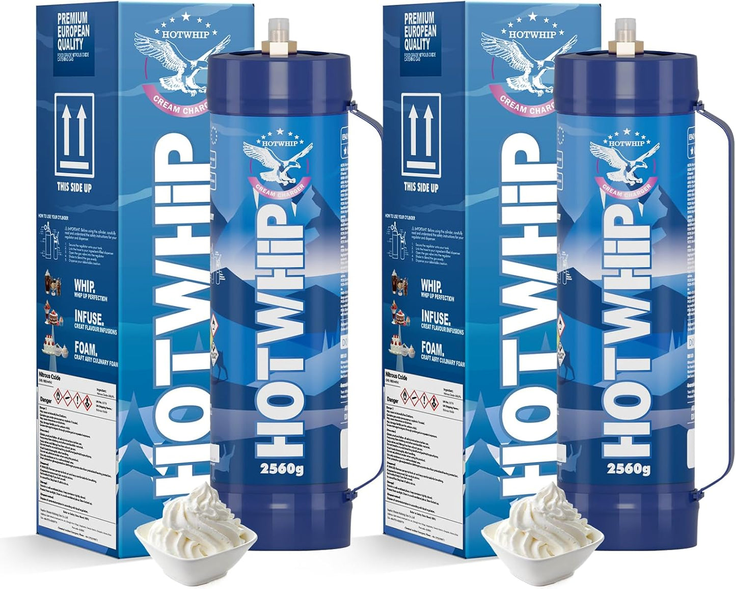 Premium Whipped Cream Chargers 2560g High Purity N2O Gas Supply