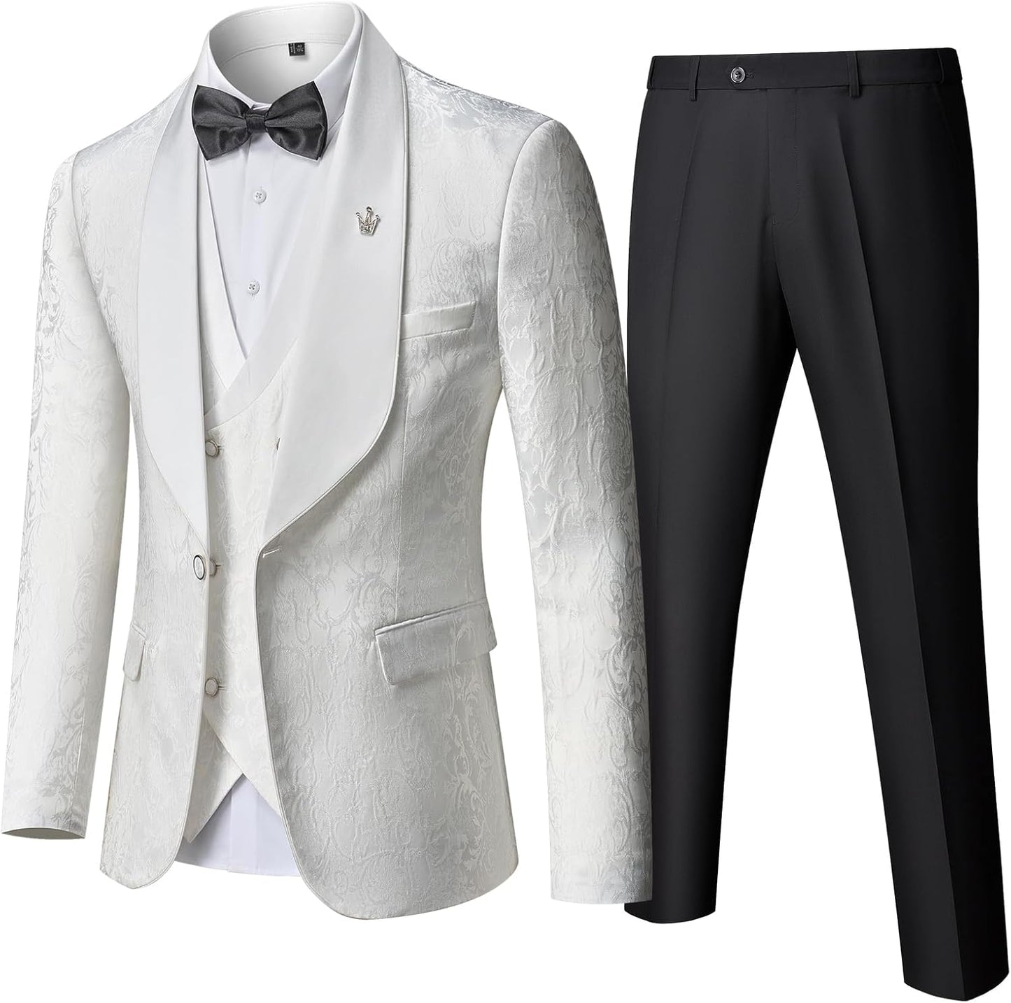 YND Men's 3 Piece Luxury Tuxedo Set for Unforgettable Events