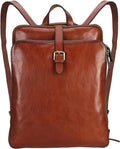 Full Grain Italian Leather Convertible Laptop Backpack Purse - Retro