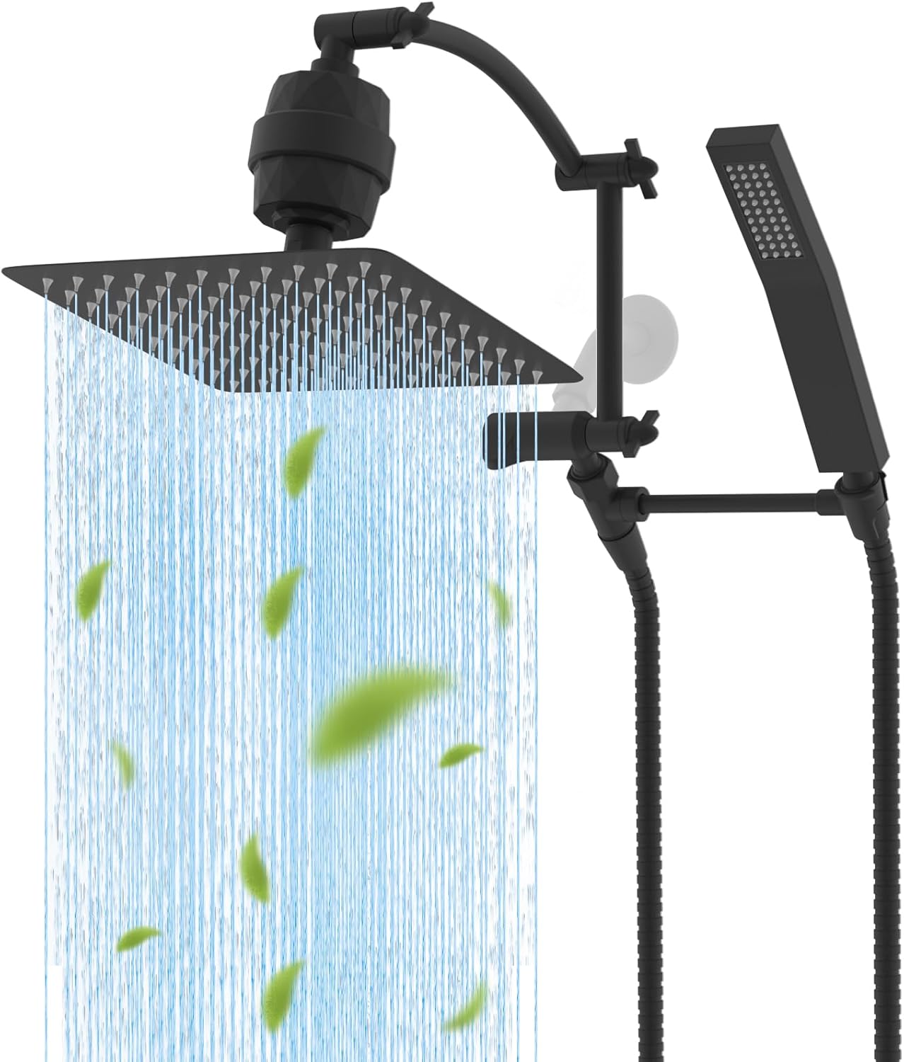 Hibbent 10ft' Filtered Rainfall Shower Head with Handheld Combo