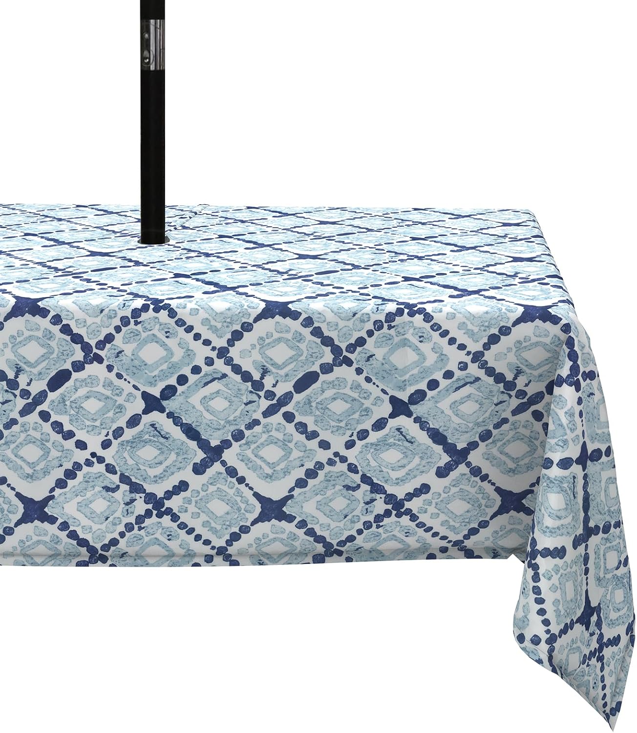 Outdoor Rectangle Tablecloth with Umbrella Hole for Patio Use