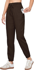 Women's Linen Joggers with Pockets - Lightweight Cotton Linen Pants