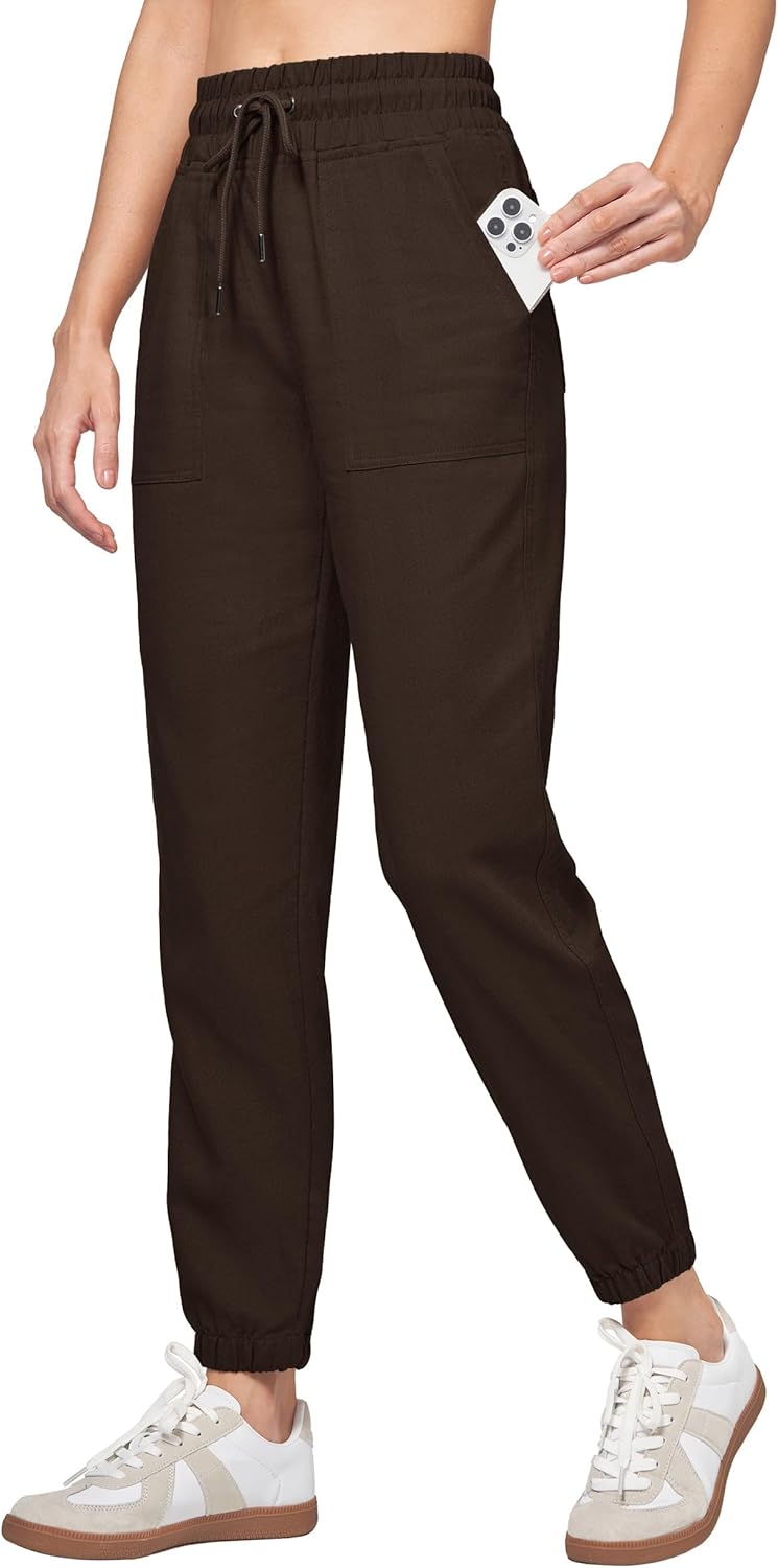 Willit Women Linen Pants Joggers Lightweight Casual Travel Wear