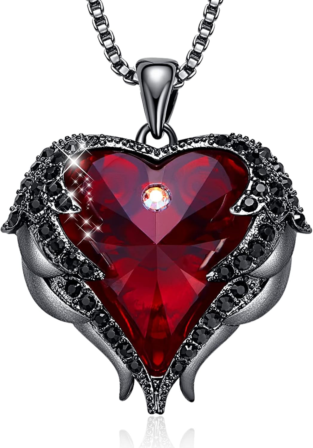 Angel Wings Necklace with Birthstone for Women - Elegant Gift