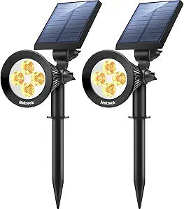 Nekteck Solar Spot Lights Outdoor - Bright, Waterproof & Adjustable