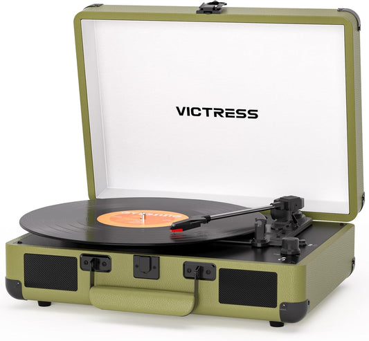 Bluetooth Vinyl Record Player with Speakers and Recording Function