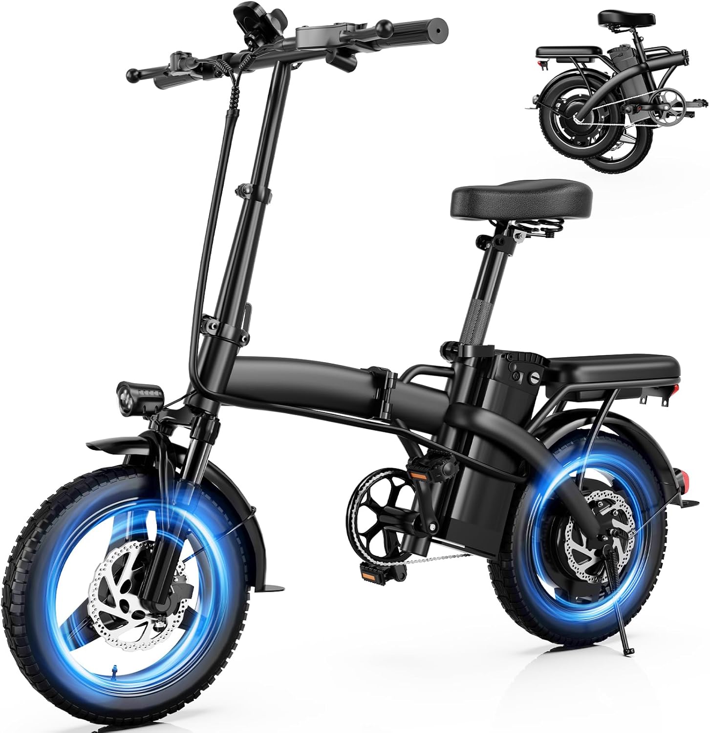 Electric Bike for Adults with 500W Motor and 14in Folding Design