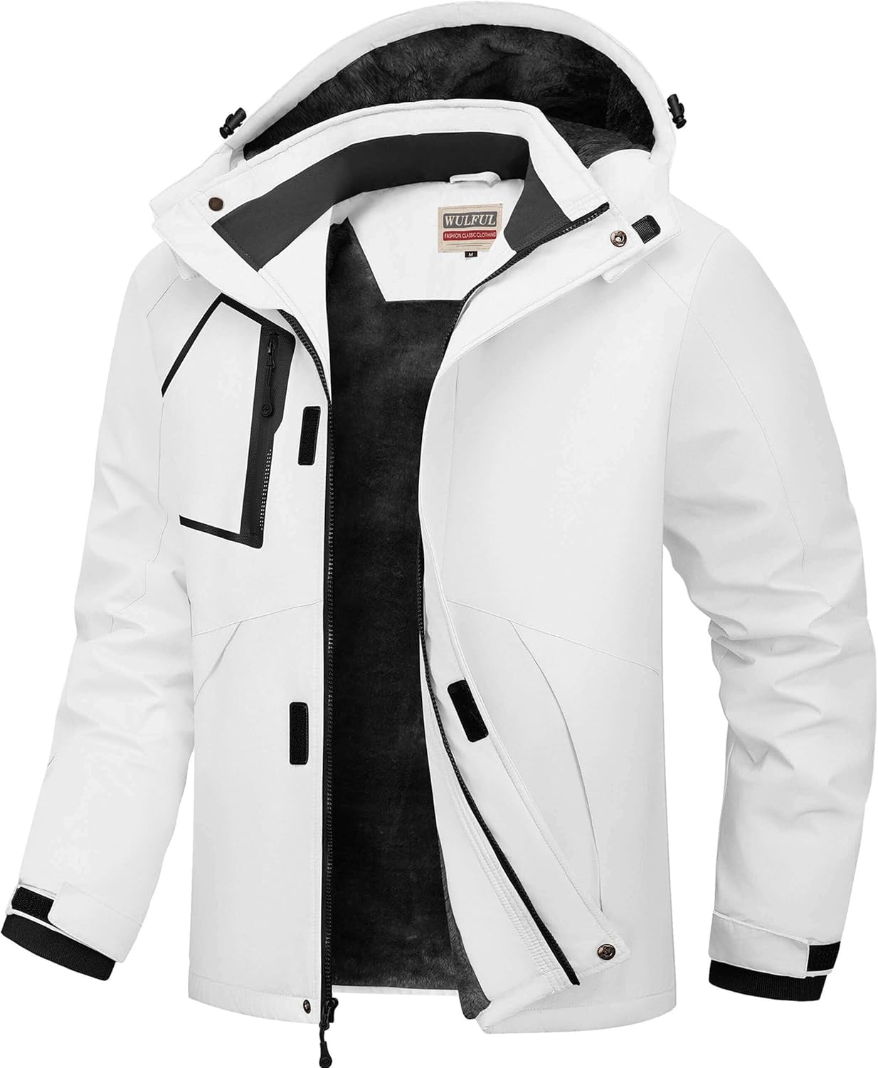 WULFUL Men's Waterproof Ski Jacket for Cold Winter Sports