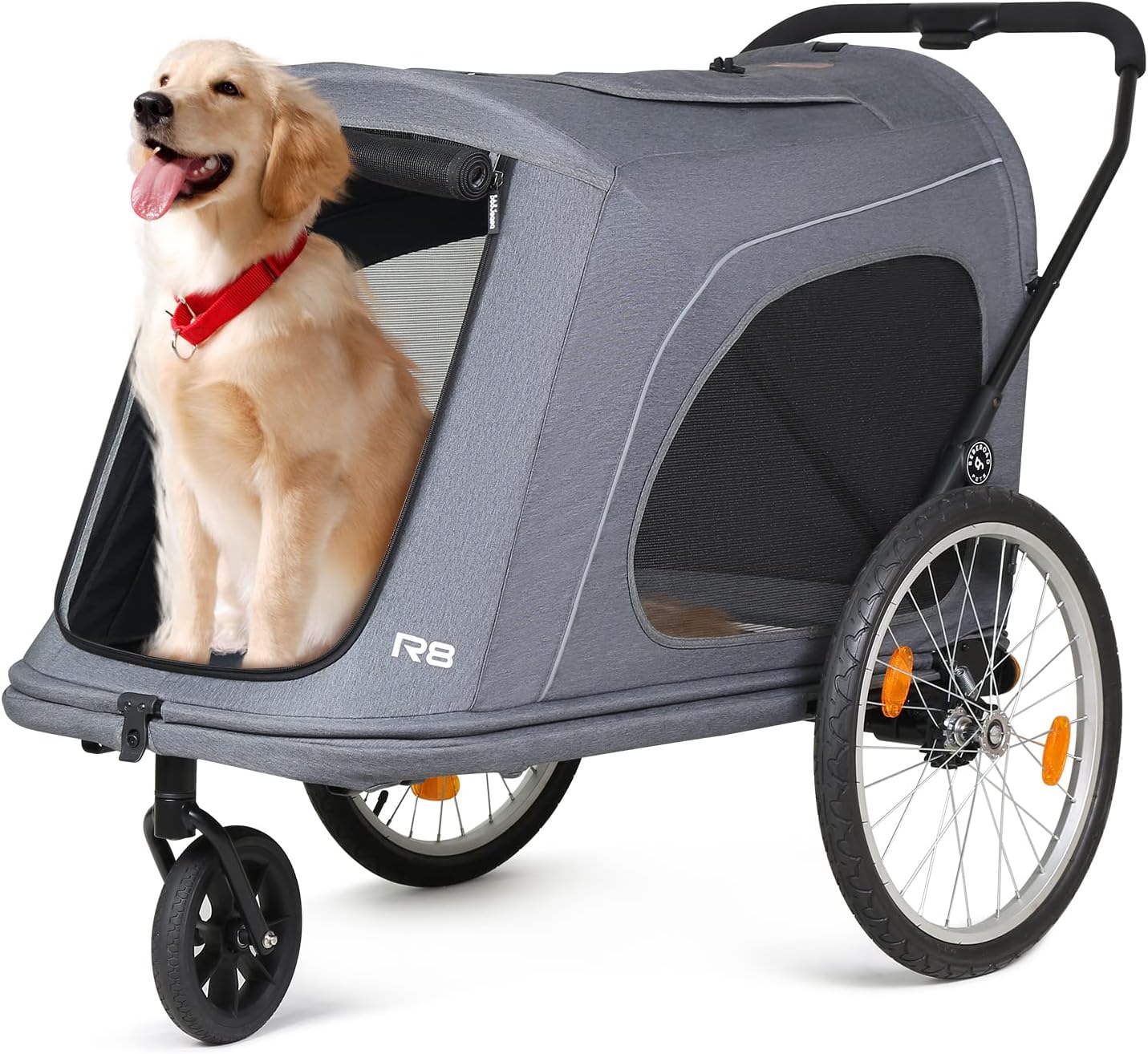 R8 Extra Large Foldable Pet Stroller for Large Dogs Under 100 lbs