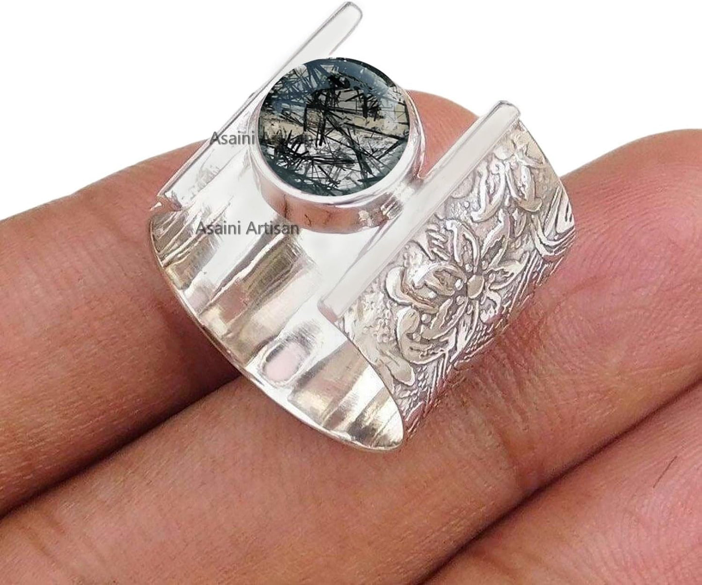7MM Round Gemstone Sterling Silver Gift Ring for Women