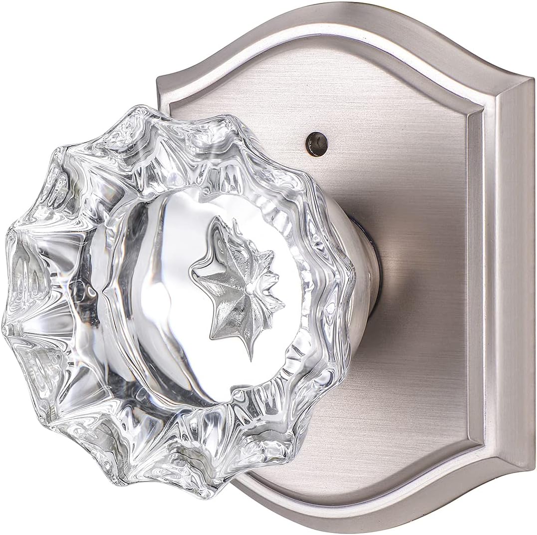 Premium Glass Door Knobs for Interior Doors with Lock Function