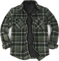 Men's Warm Sherpa Lined Fleece Plaid Flannel Shirt Jacket