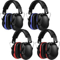 4 Pack Foldable Safety Ear Muffs NRR 28dB - Red & Blue Pack